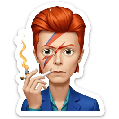 David Bowie smoking some pot  sticker