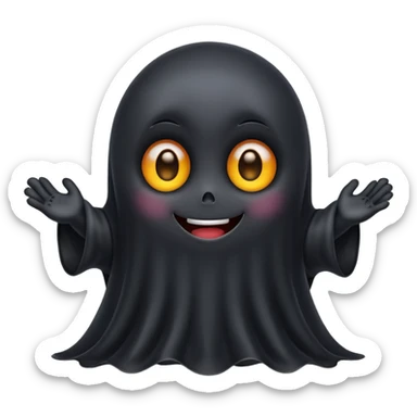 cute black ghost with big eyes sticker