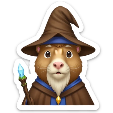 Cute capybara wizard sticker