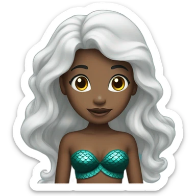 Black little mermaid sticker