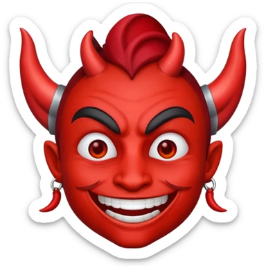 Emoji de bandido con diablito  sticker