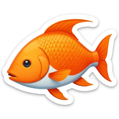 fish in ios style minimalistic sticker