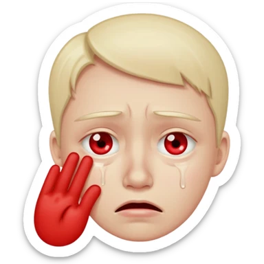 A person fake crying and rubbing their eyes sticker