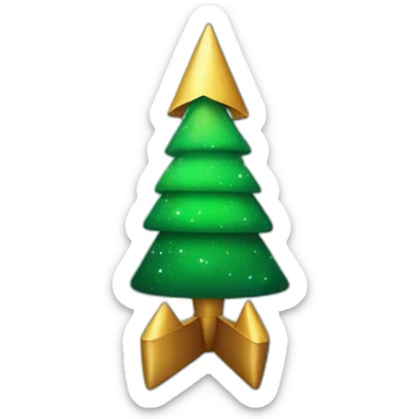 copy the rocketship emoji but make it look like a christmas tree sticker