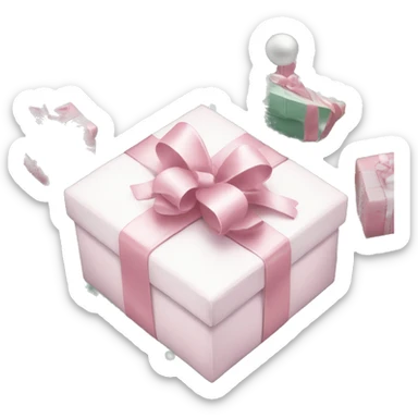 Light pink Christmas gifts under a white Christmas tree  sticker