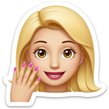 Sassy smiley face with acrylic nails sticker