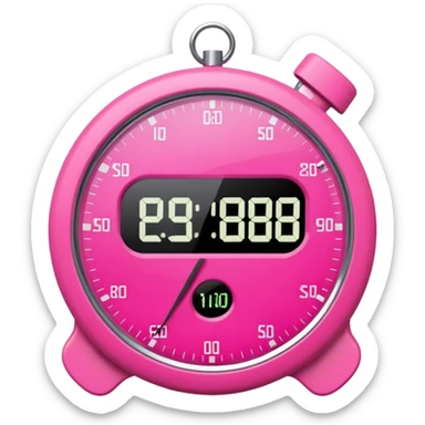 pink stop watch sticker
