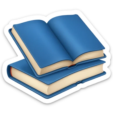 Opened book blue sticker