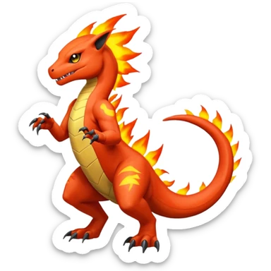 Fiery Charmeleon-Zeraora-Salandit-fusion sticker