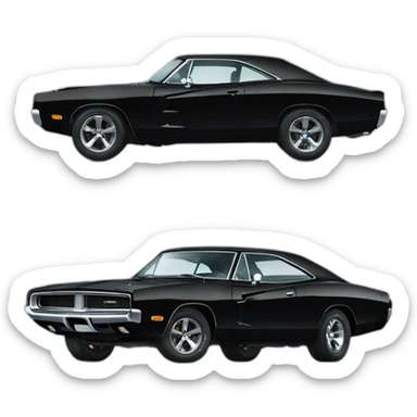 car black dodge charger sticker