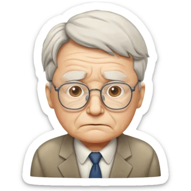 bored old office worker sticker