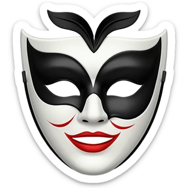 Create this emoji : 🎭 but in White and black  sticker