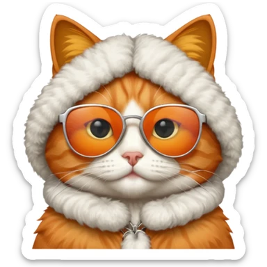 Orange Cat with sunglasses sticker