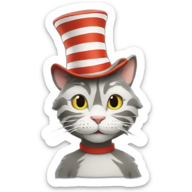 Cat in the hat dr Seuss sticker