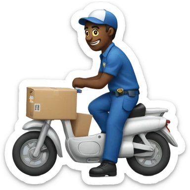 Mailman delivering mail sticker