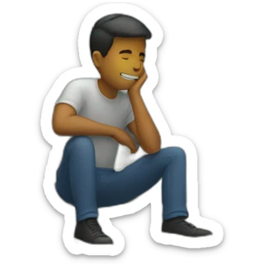 men rest under a bridge sticker