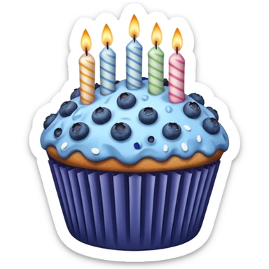 Blueberry Muffin celebrating birthday. Make sure it actually looks like a muffin with candles  sticker