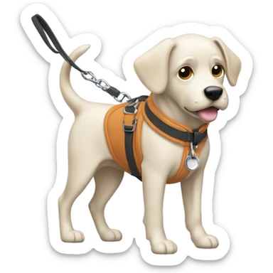 dog walking a coat on a lead  sticker