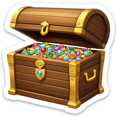 treasure chest with jewelery in it sticker