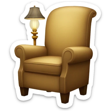 a chair with a lamp attached to the top sticker