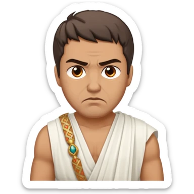 evil man with greek dress toga sticker