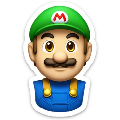 Mario with a  sticker
