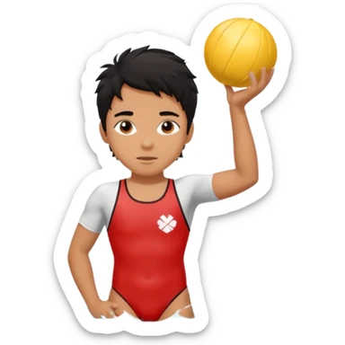 Lifeguard Teenager with Black messy hair saving lives sticker