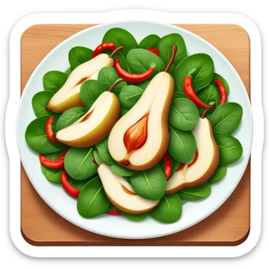 Pear spinach red pepper salad sticker