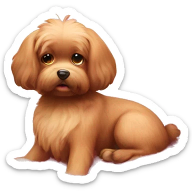 Pink doggie bed fluffy realistic  sticker