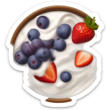 fruit yogurt bowl with strawberries and grapes sticker