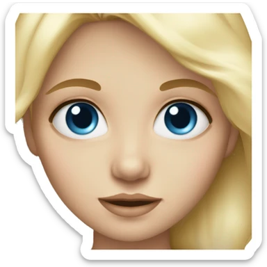 Blond babygirl with blue eye sticker