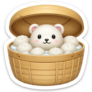 bao in bamboo steamer sticker