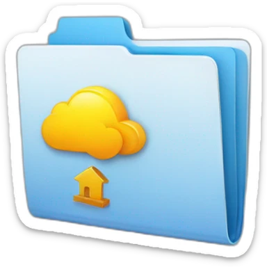 Folder with cloud storage sticker