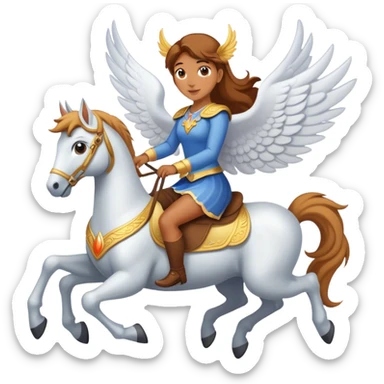 mujer cabalgando un pegazo sticker