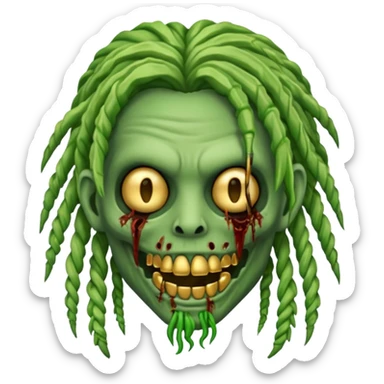 zombie emoji with grillz and freeforms sticker