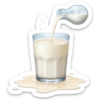 glass of milk spill on floor sticker