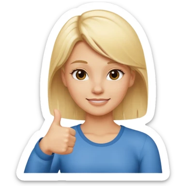 blond girl doing thumbs up sign sassy sticker
