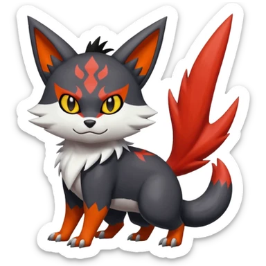 Nargacuga-Zangoose-Litten-Torracat-fusion-Fakemon-Pokémon-creature  sticker