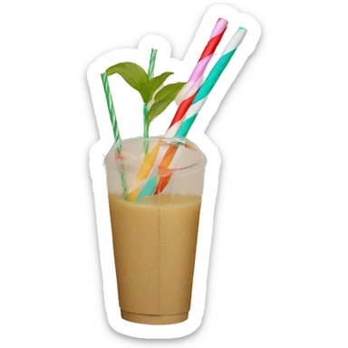 Colored Paper straw sticker