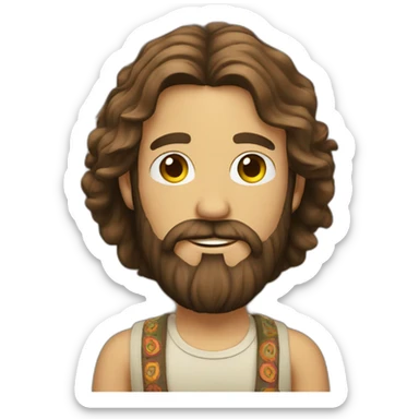 hippie bearded man sticker