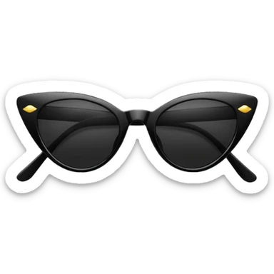 Skinny cateye black sunglasses sticker