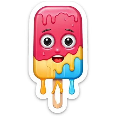 half bitten popsicle with eyes sticker