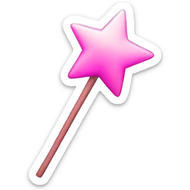 Pink star wand sticker