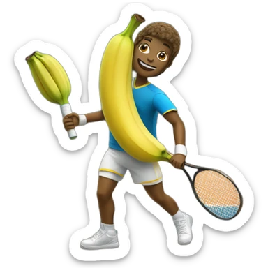 Humanlike Banana in a tennis uniform sticker