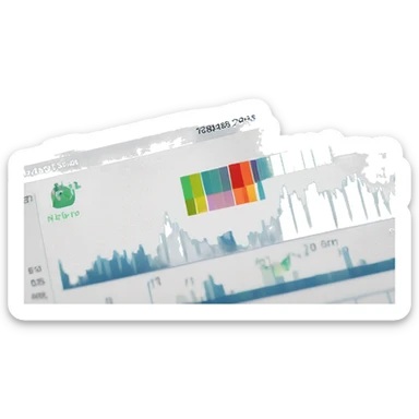 MacBook laptop with stock chart on stock market website sticker
