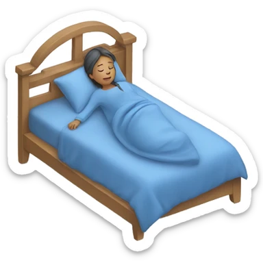 girl sleep in her blue bed sticker