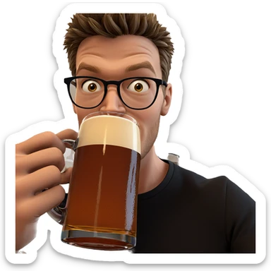 casual drinker in indoor light sticker