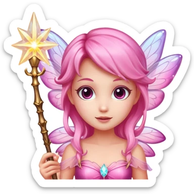 Pink fairy with wand sticker