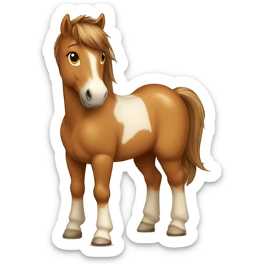 Poney garçon   de taille moyenne avec seulement la  couleur caramel sticker