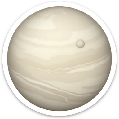 Venus planet emoji, pale grey sphere, subtle milky-white blurred surface, no visible features, simple and round sticker
